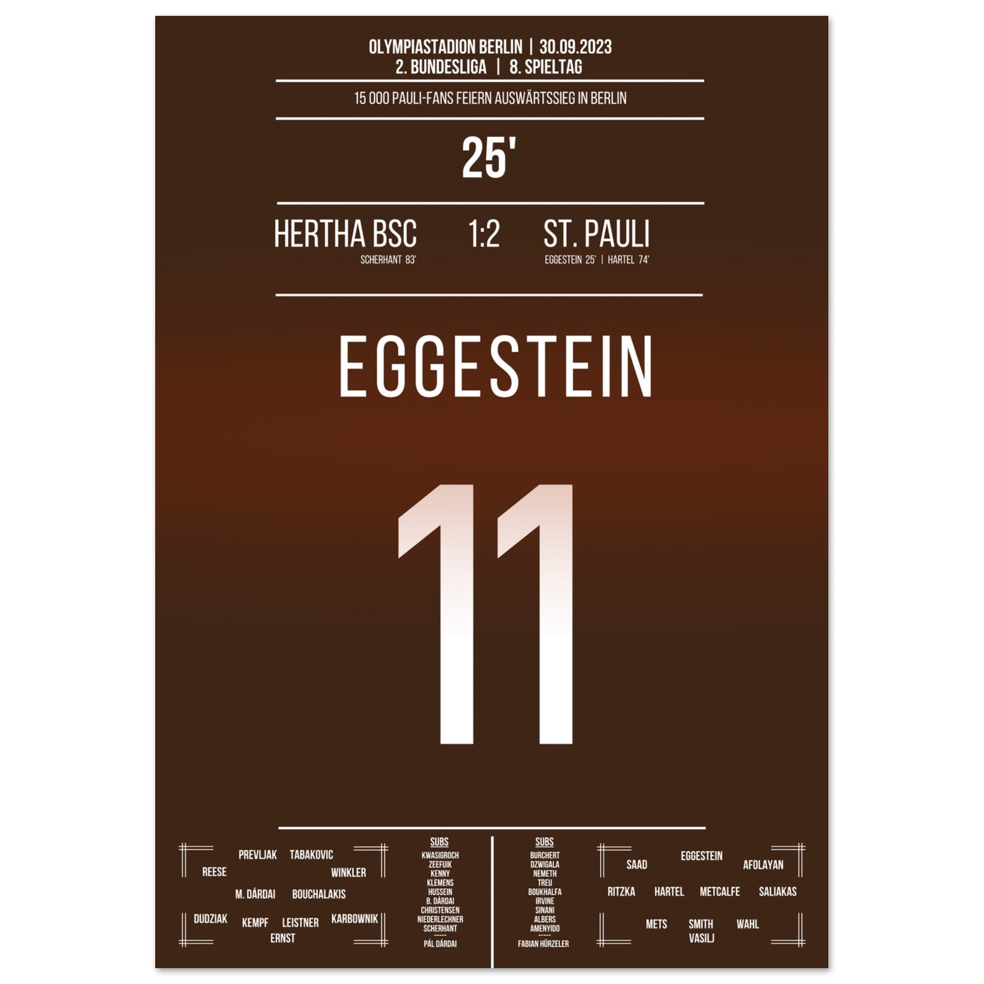 15 000 Pauli-Fans feiern den Auswärtssieg in Berlin A4-21x29.7-cm-8x12-Ohne-Rahmen