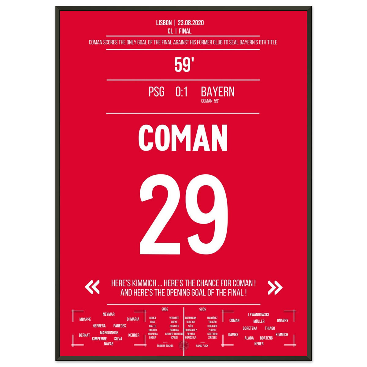 Coman's header secures Bayern the Champions League trophy in 2020 against Paris
