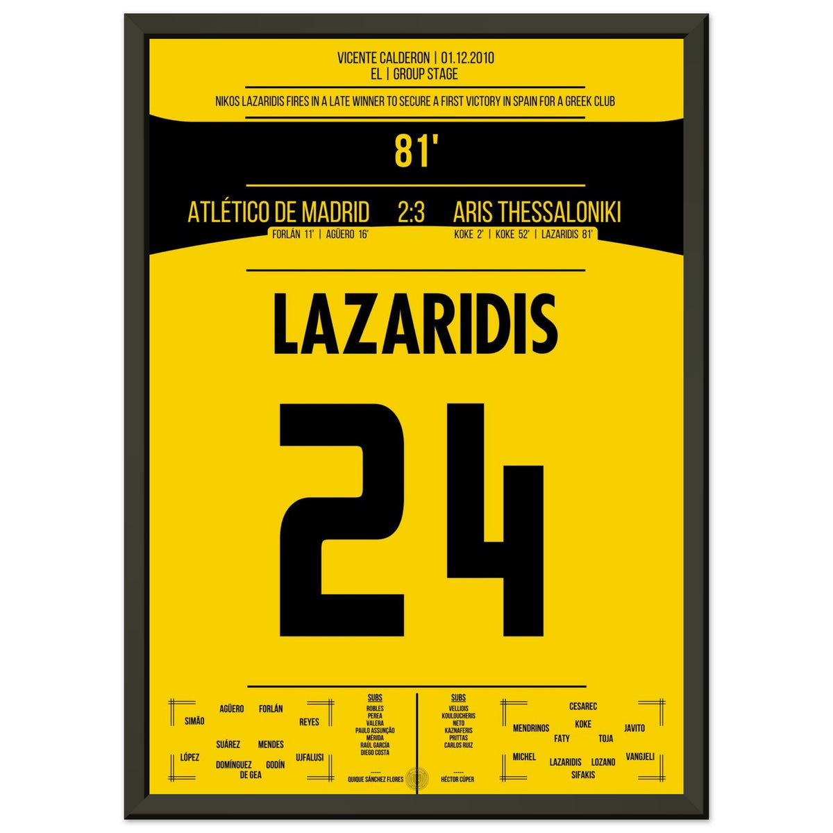 Lazaridi's winning goal in Ari's historic win at Atletico in 2010