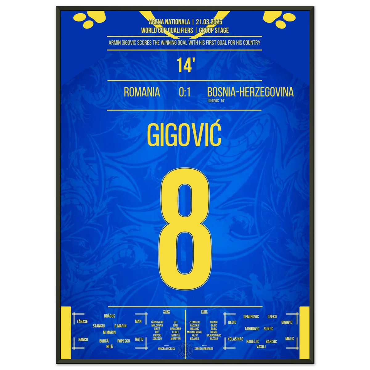 Gigovic erstes Länderspieltor für Bosnien