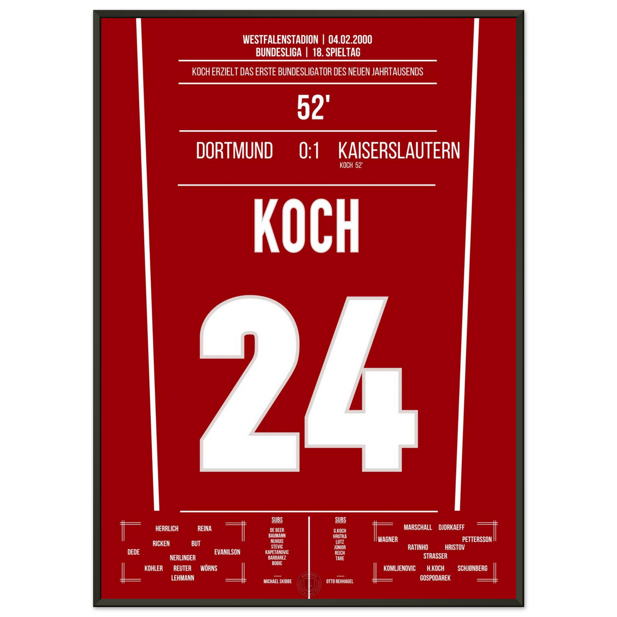 Koch scores the first Bundesliga goal of the new millennium