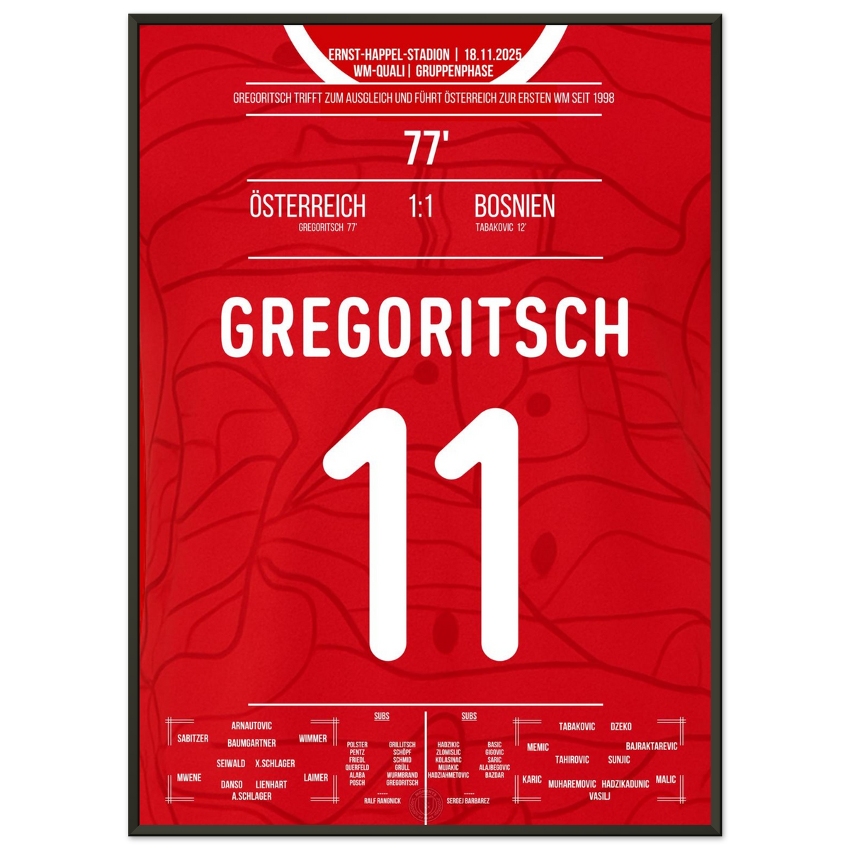 Gregoritsch führt Österreich zur ersten WM seit 28 Jahren