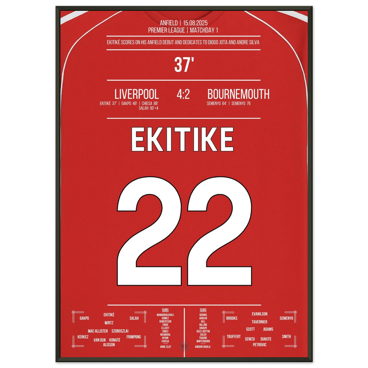 From Ekitike's debut to Salah's classic: Anfield's dramatic fireworks display in memory of Diogo Jota