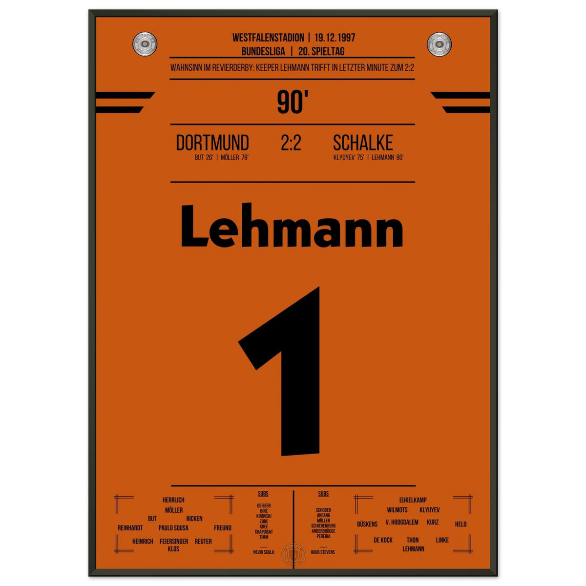 Lehmann writes Bundesliga history with a last-minute equalizer in the 1997 Revierderby