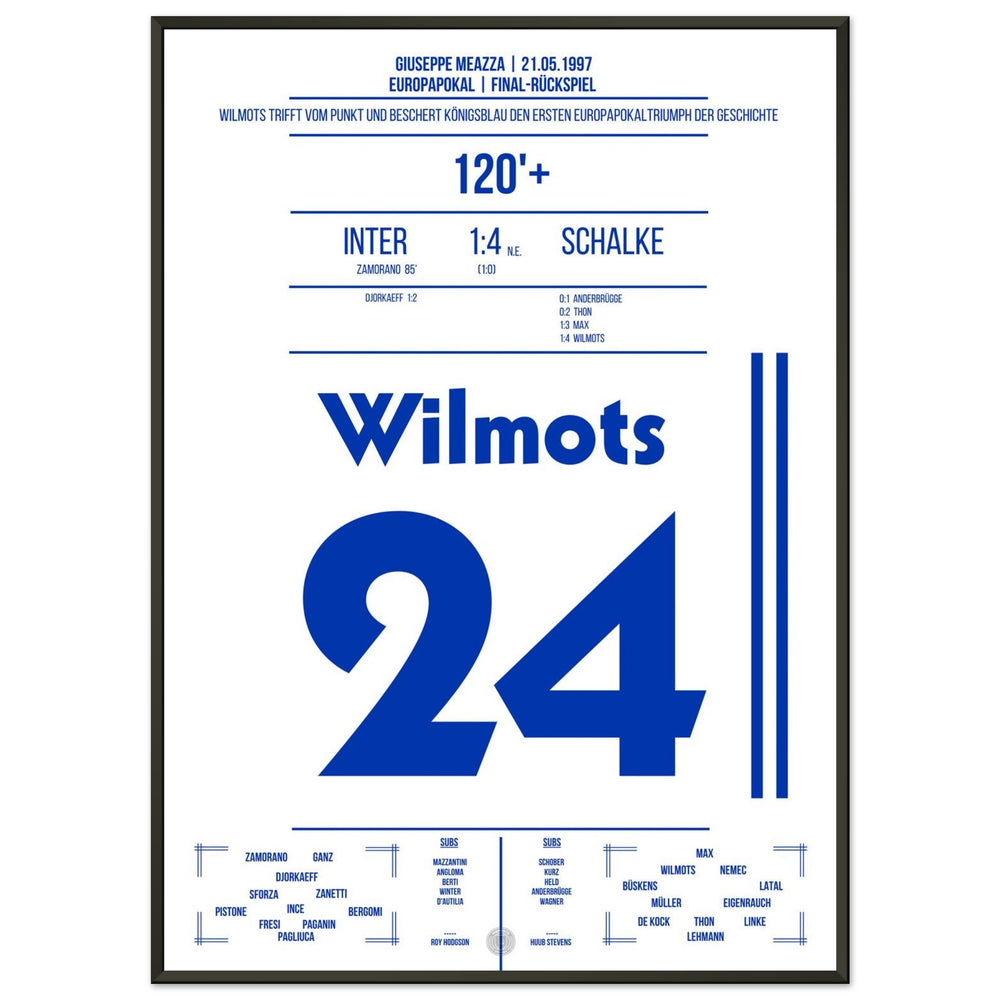Marc Wilmots' converted penalty in the final 1997 against Inter