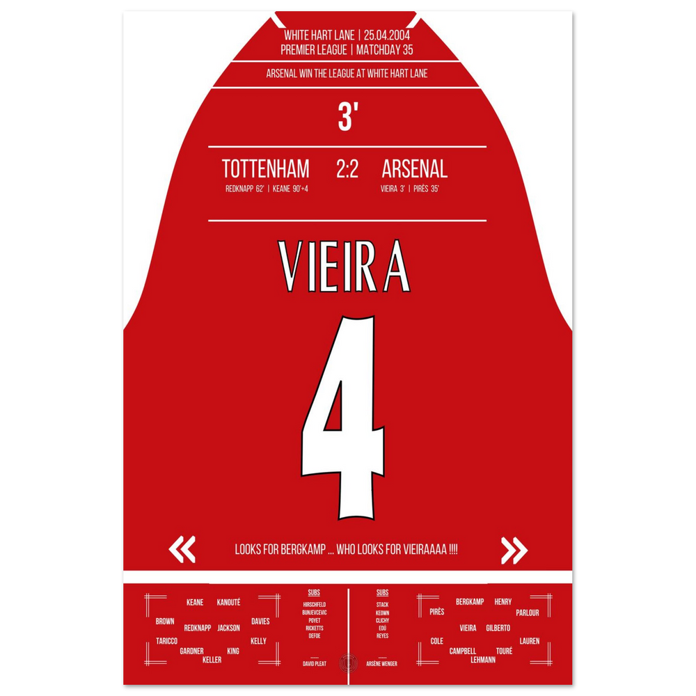 Vieira's Tor beim Gewinn der Meisterschaft an der White Hart Lane 2004