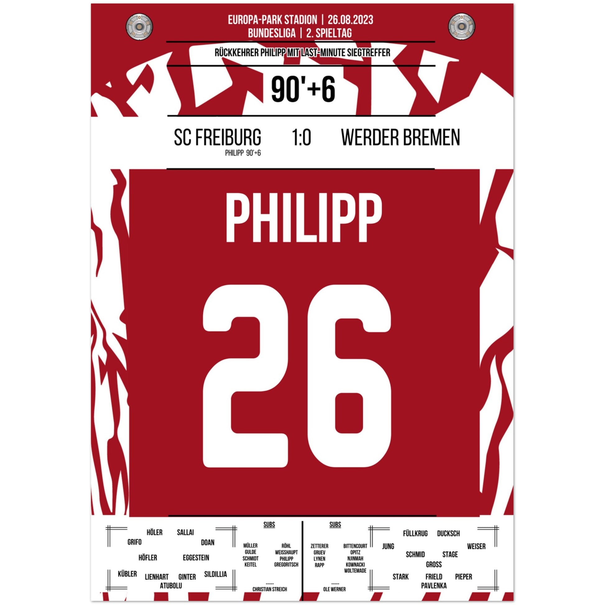 Philipp's Siegtreffer gegen den Ex-Club A4-21x29.7-cm-8x12-Ohne-Rahmen