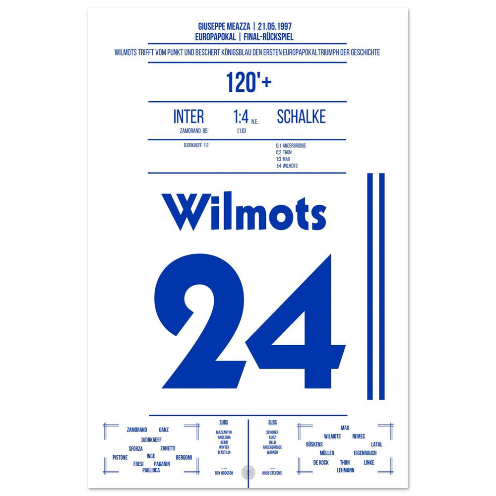 Marc Wilmots' converted penalty in the final 1997 against Inter