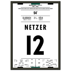 Netzer substitutes himself in and scores Gladbach's cup victory in 1973.