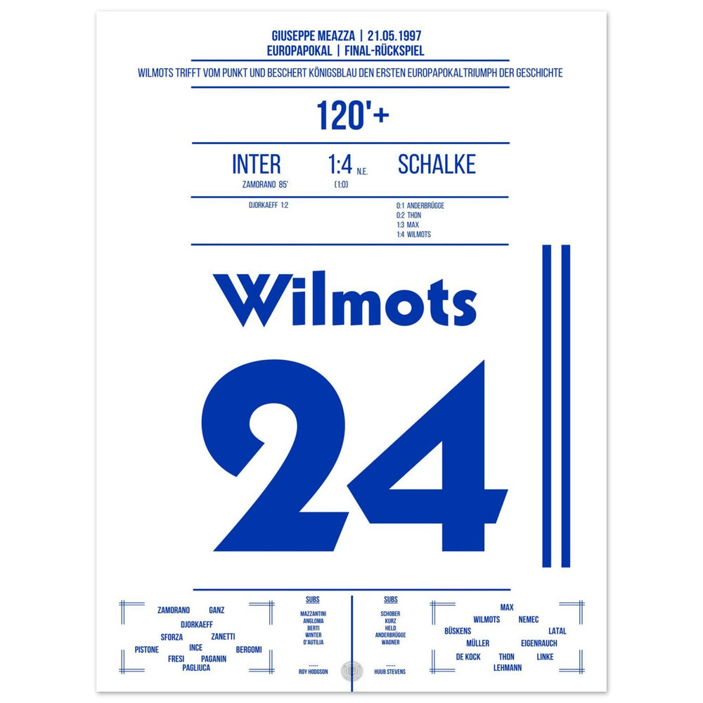 Marc Wilmots' converted penalty in the final 1997 against Inter
