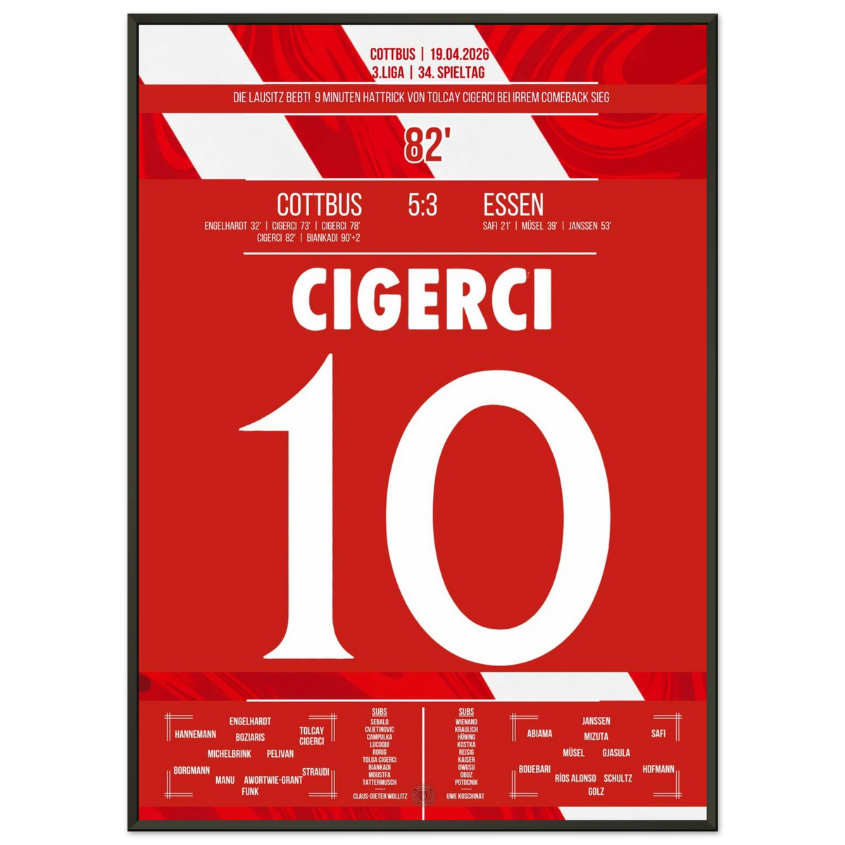 Hat trick in 9 minutes - Tolcay Cigerci shoots Cottbus to a crazy comeback victory