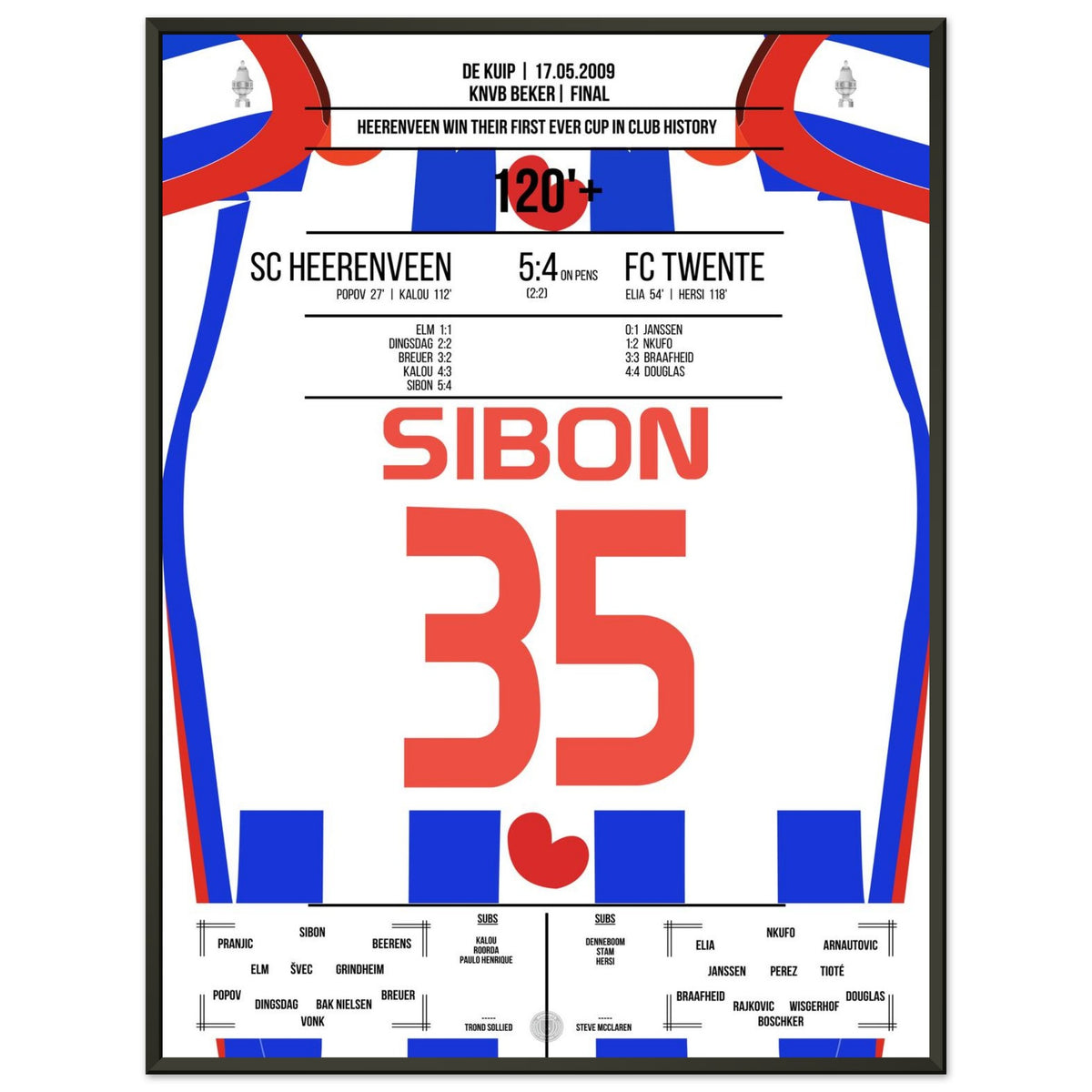 Sibon scores Heerenveen's first title win in the club's history.