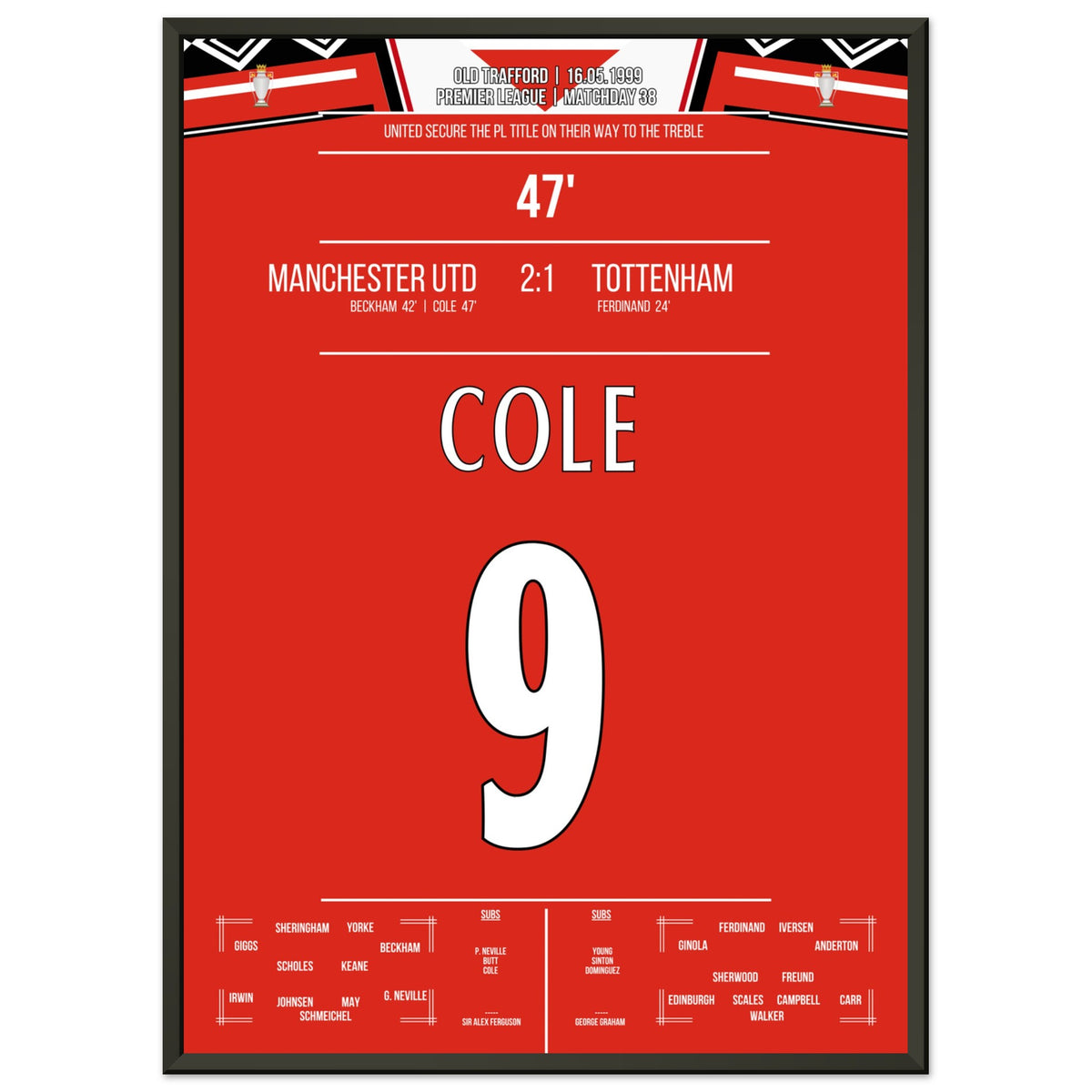 Andy Cole's goal in the championship win of 1999