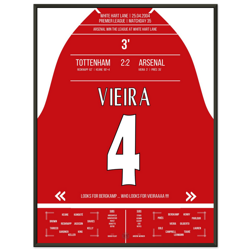 Vieira's Tor beim Gewinn der Meisterschaft an der White Hart Lane 2004