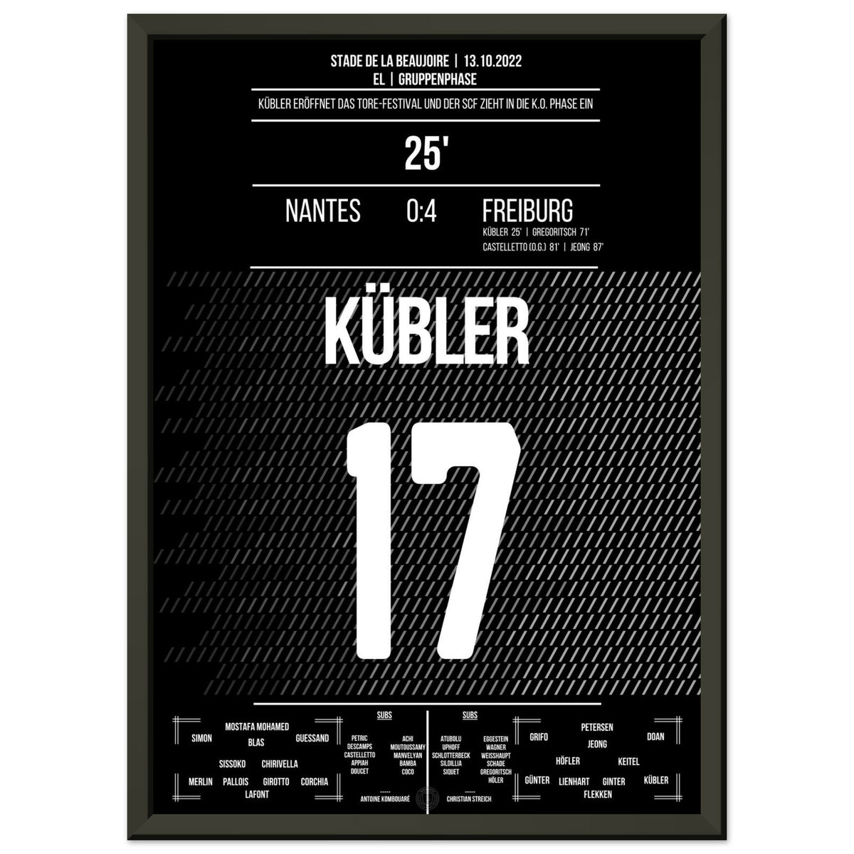 Kübler-Hammer bei Freiburgs Auswärtssieg in Nantes