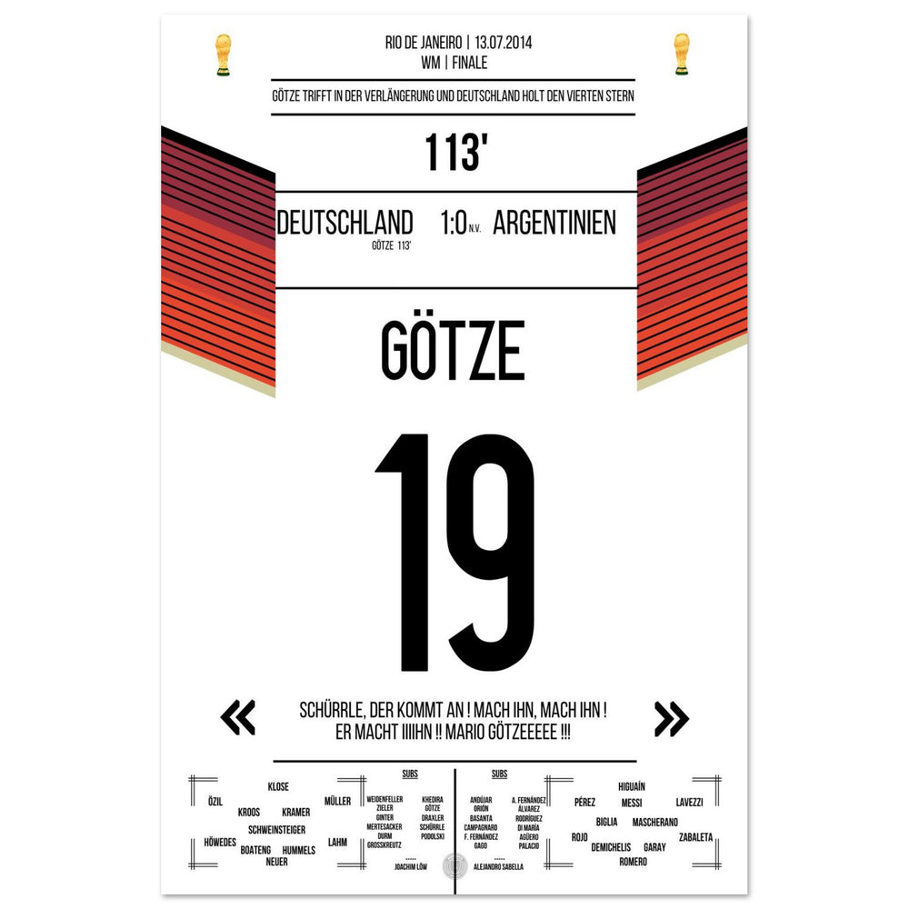 Götze's goal for Germany's World Cup triumph against Argentina in the 2014 World Cup final.