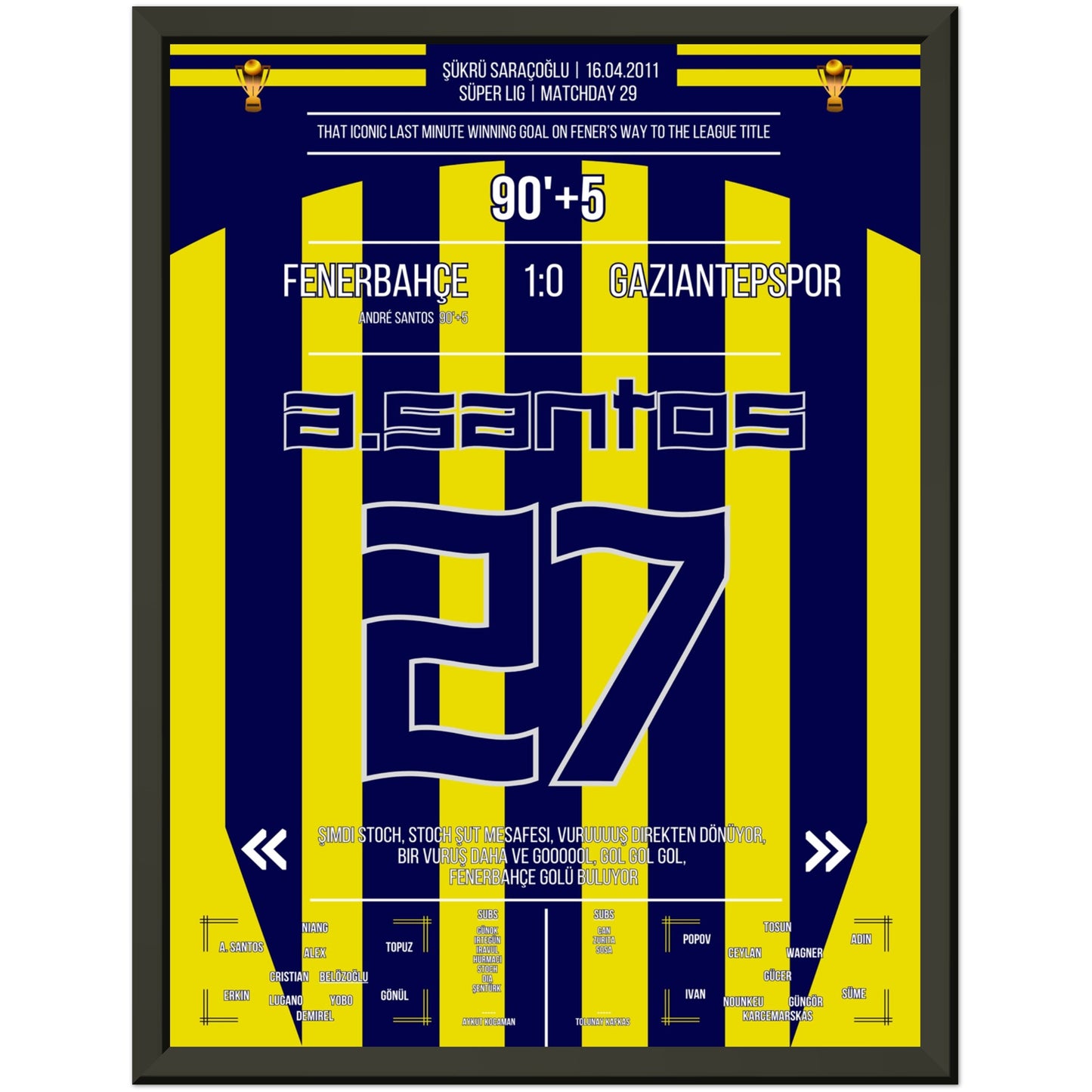 André Santos' bedeutsames Siegtor auf Fener's Weg zum Gewinn der Meisterschaft 30x40-cm-12x16-Premium-Semi-Glossy-Paper-Metal-Fra
