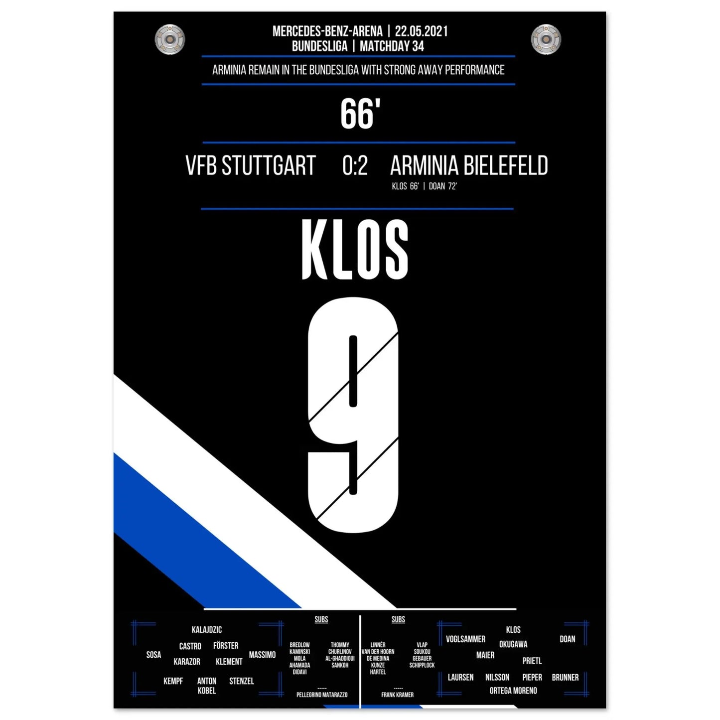 Bielefeld fights for relegation survival on the last matchday in Stuttgart in 2021.