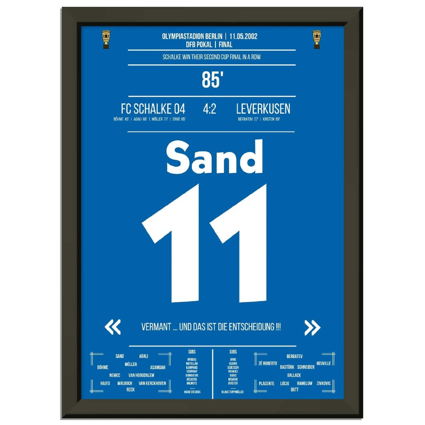 Ebbe Sand zum vierten! Zweiter Pokaltriumph in Folge in 2002 