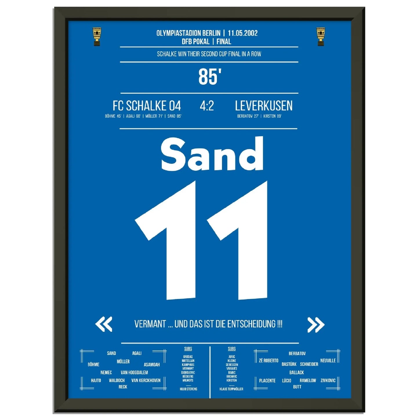 Ebbe Sand zum vierten! Zweiter Pokaltriumph in Folge in 2002 