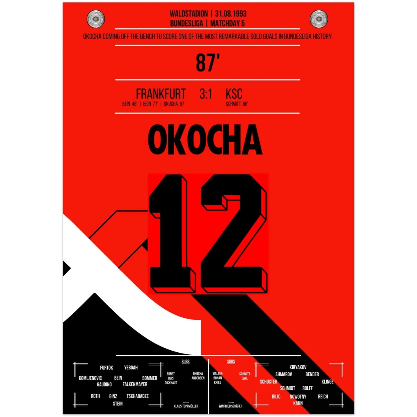 Jay Jay Okocha's solo goal against the KSC defense in 1993