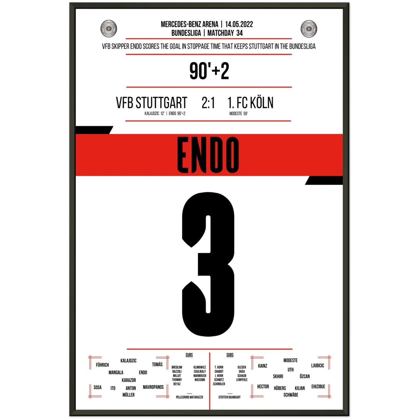 Klassenerhalt in letzter Sekunde! Kapitän Endo mit Siegtreffer gegen Köln 