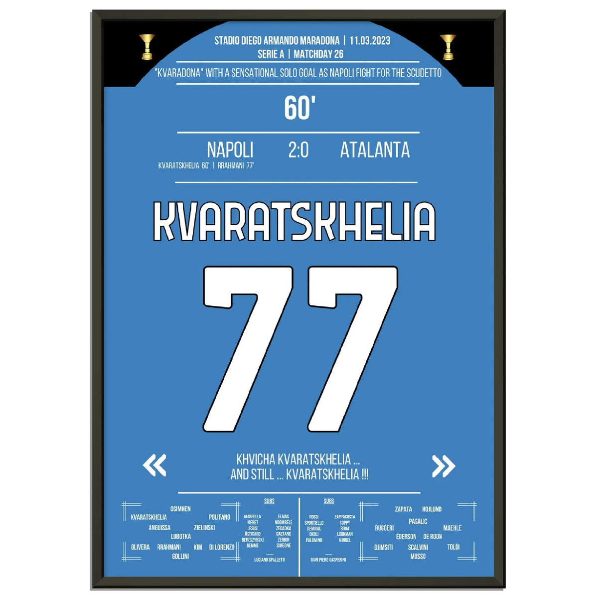 Kvaratskhelia mit phänomenalen Solo-Tor gegen Atalanta im Rennen um den Scudetto 2023