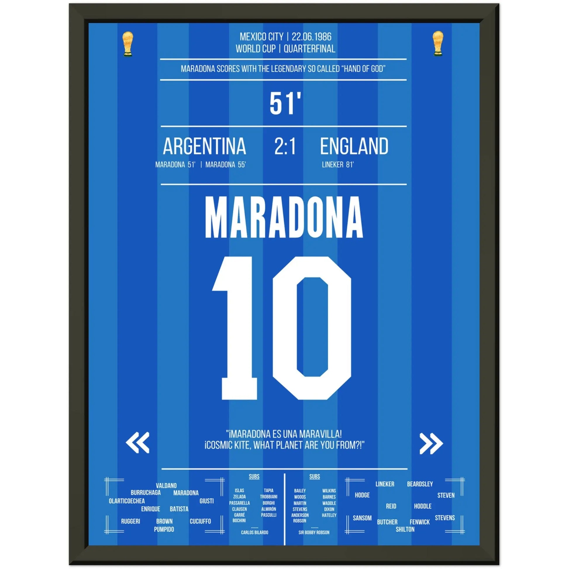 Maradonas "Hand Gottes" Tor WM 1986 Argentinien gegen England 