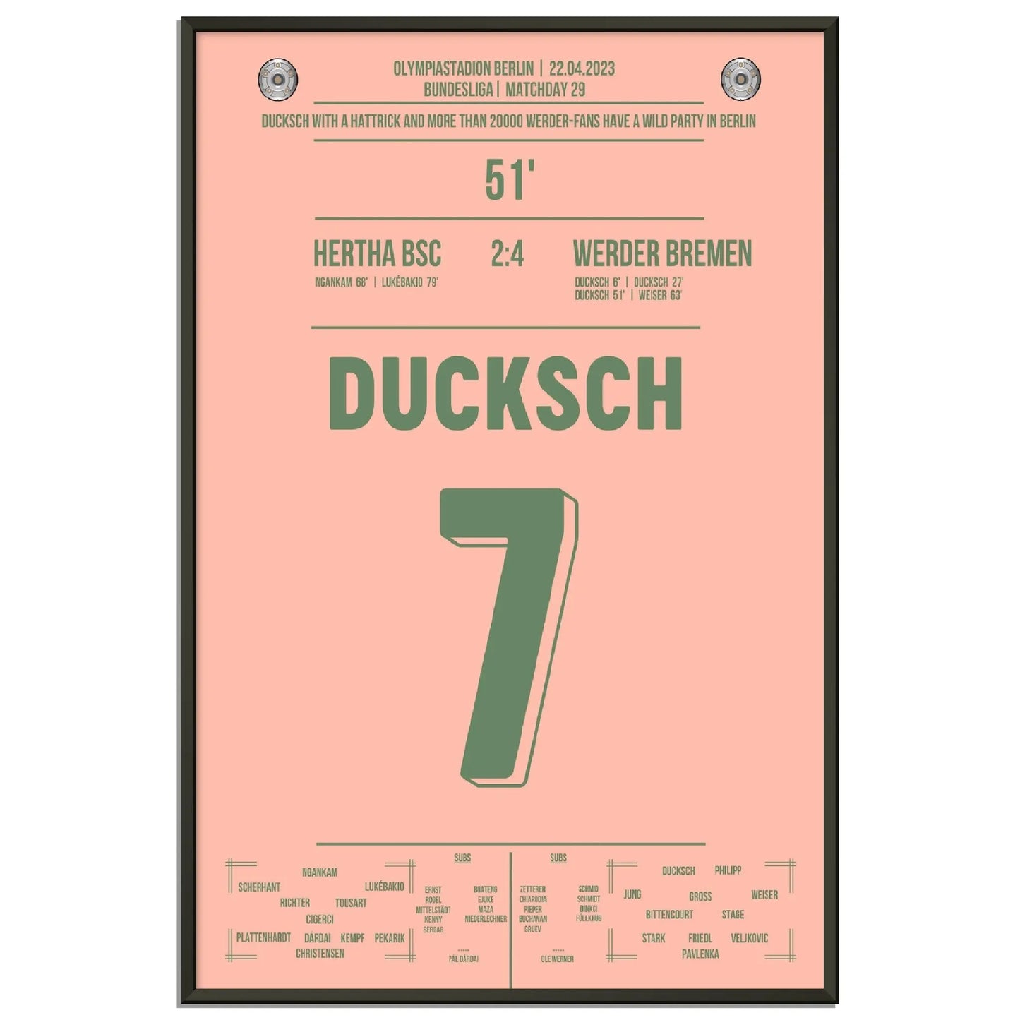 Mehr als 20000 Bremer Fans feiern in Berlin - Ducksch Hattrick Richtung Klassenerhalt 