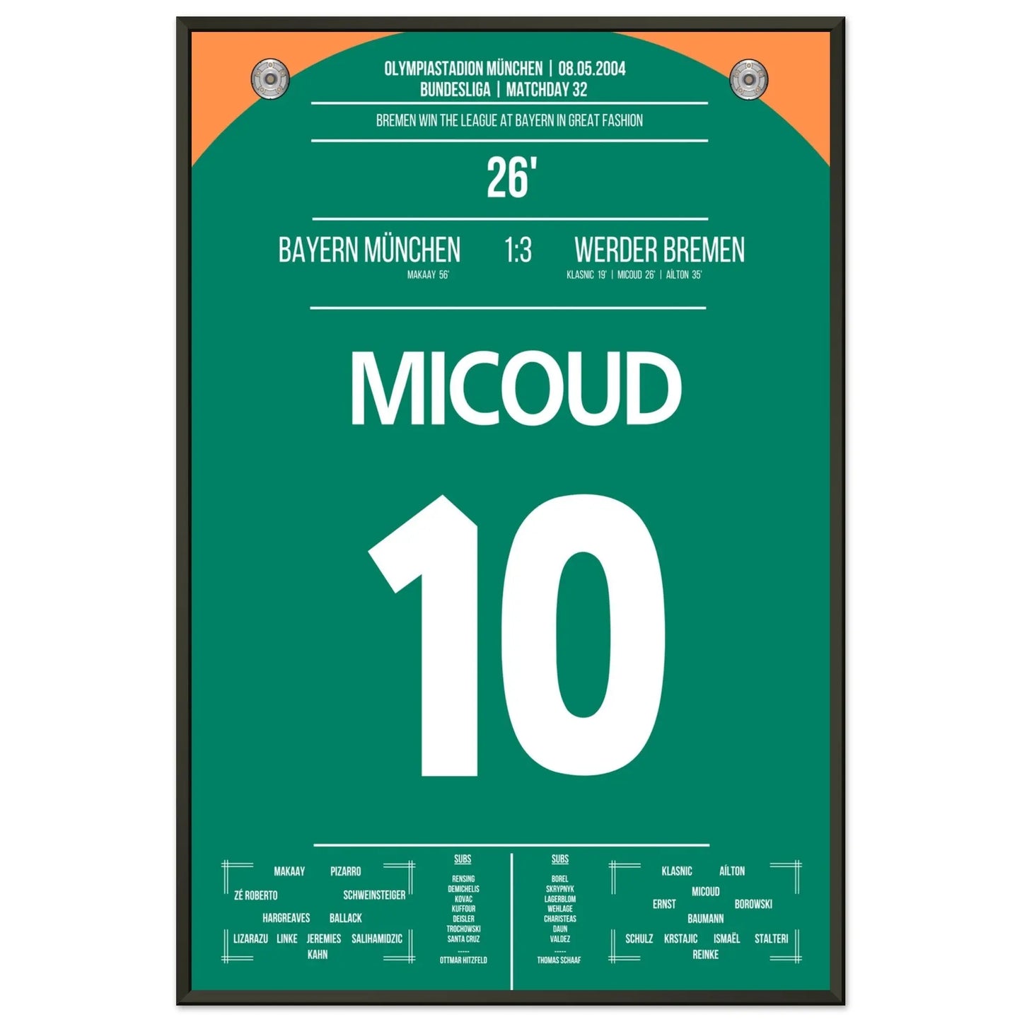 Micoud's Lupfer zur Meisterschaft 2004 60x90-cm-24x36-Schwarzer-Aluminiumrahmen