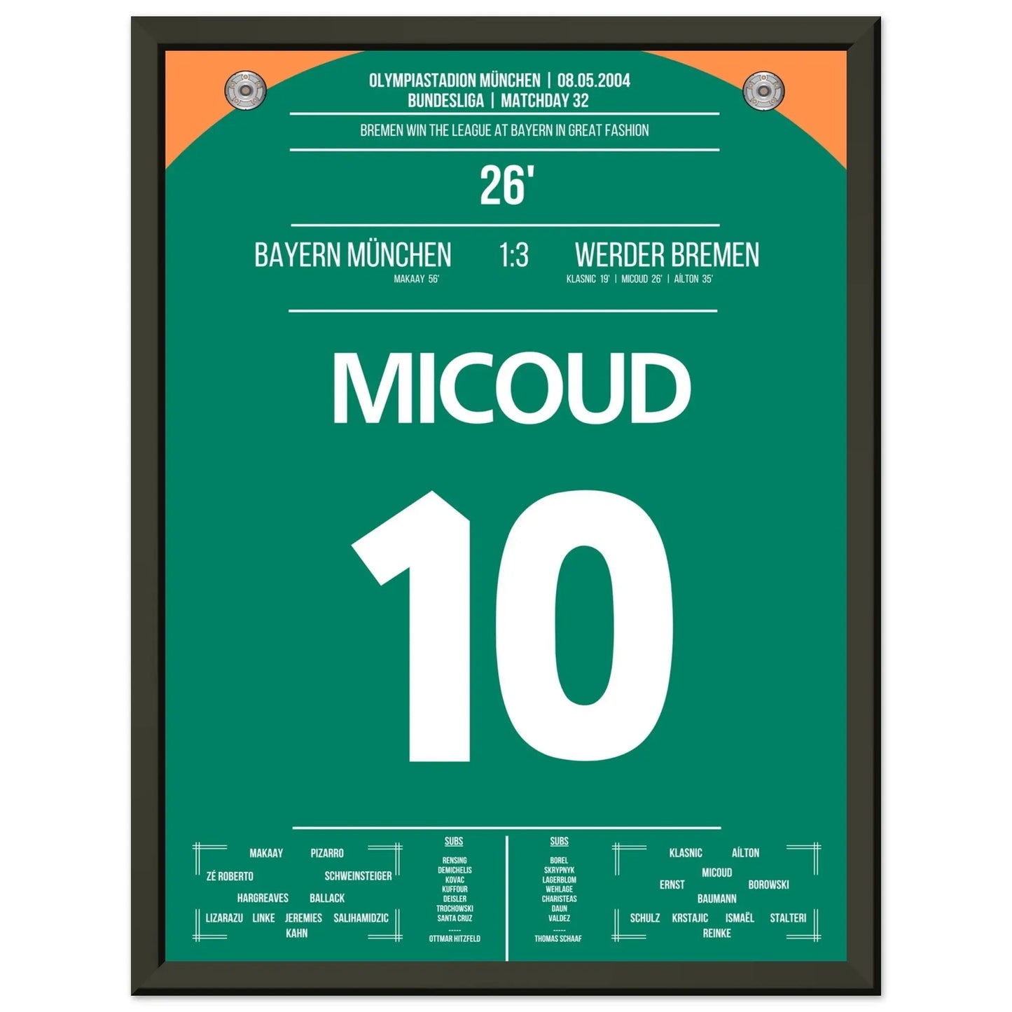Micoud's Lupfer zur Meisterschaft 2004 30x40-cm-12x16-Schwarzer-Aluminiumrahmen