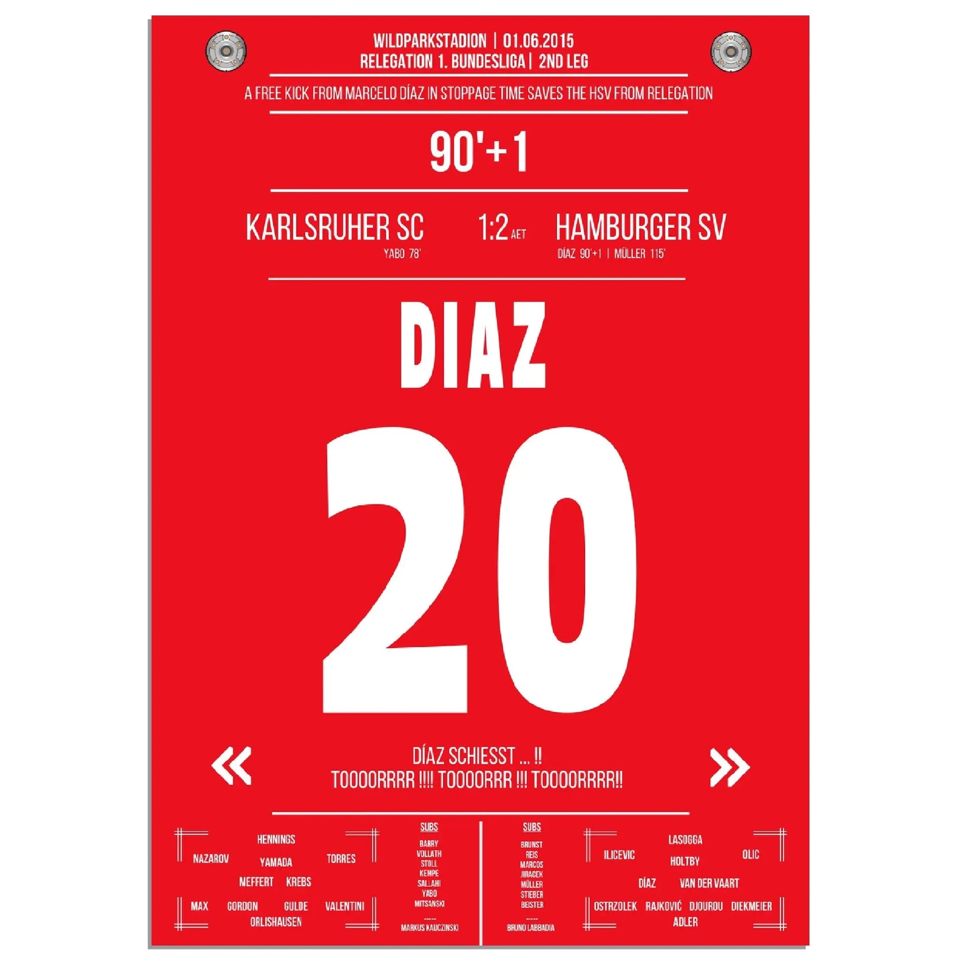 Rettung in allerletzter Sekunde! Diaz Freistosstor in der Nachspielzeit 2015 