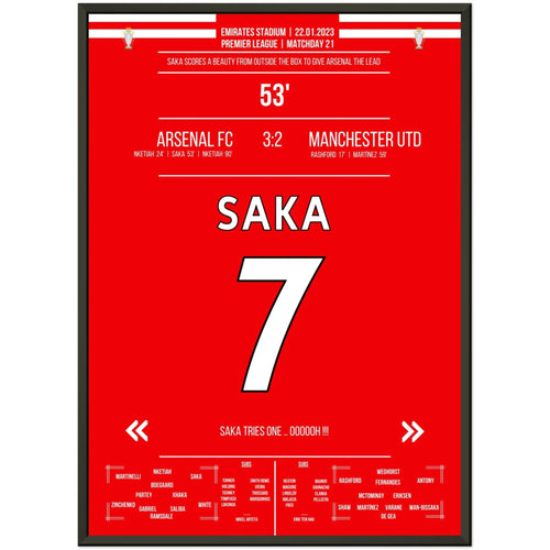 Saka's dream goal from distance against ManU
