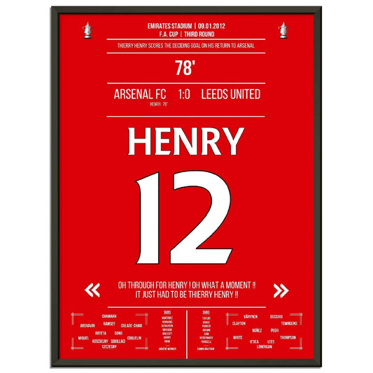 Thierry Henry Comeback 2012 Siegtreffer für Arsenal - Leeds FA Cup 3. Runde