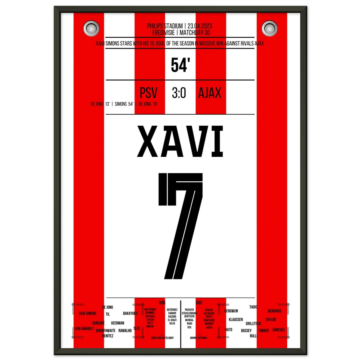 Xavi Simons with a goal and assist in the home win against Ajax 2023