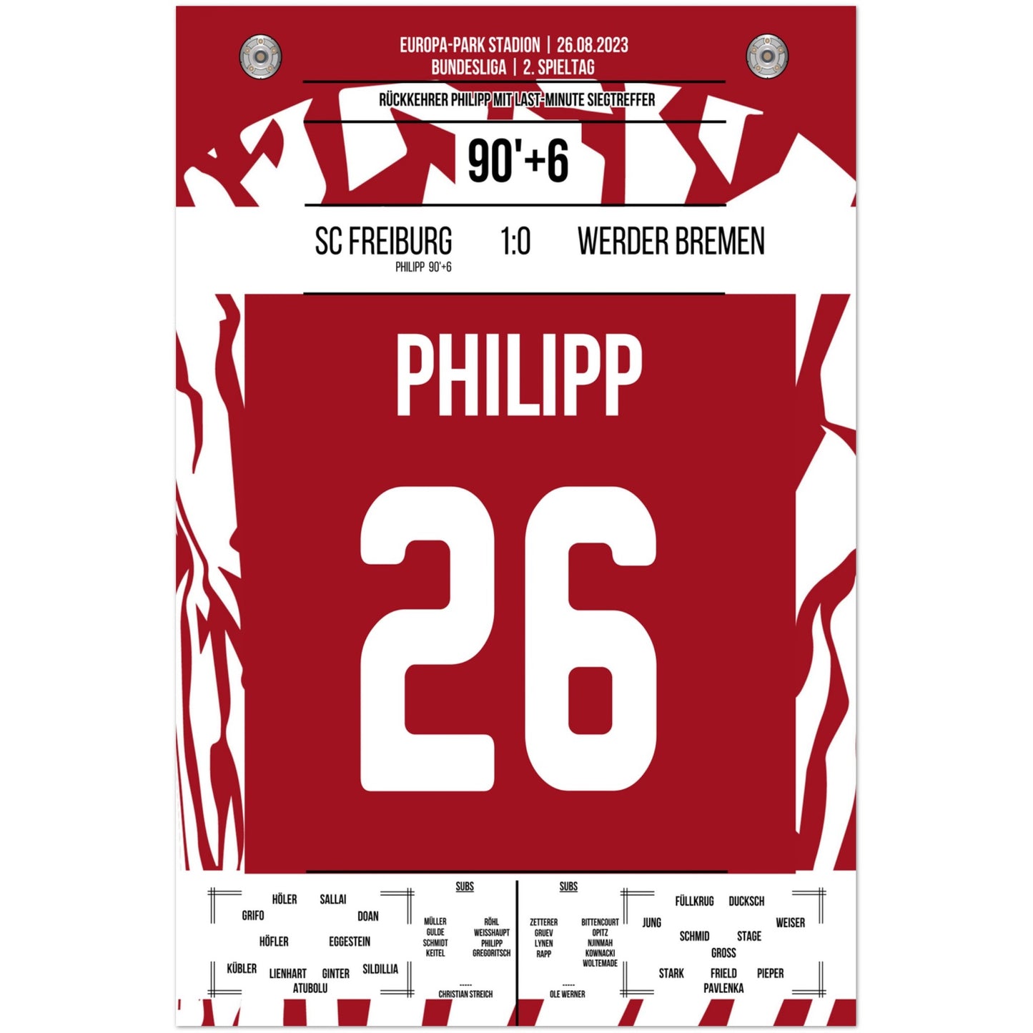 Philipp's Siegtreffer gegen den Ex-Club 60x90-cm-24x36-Ohne-Rahmen