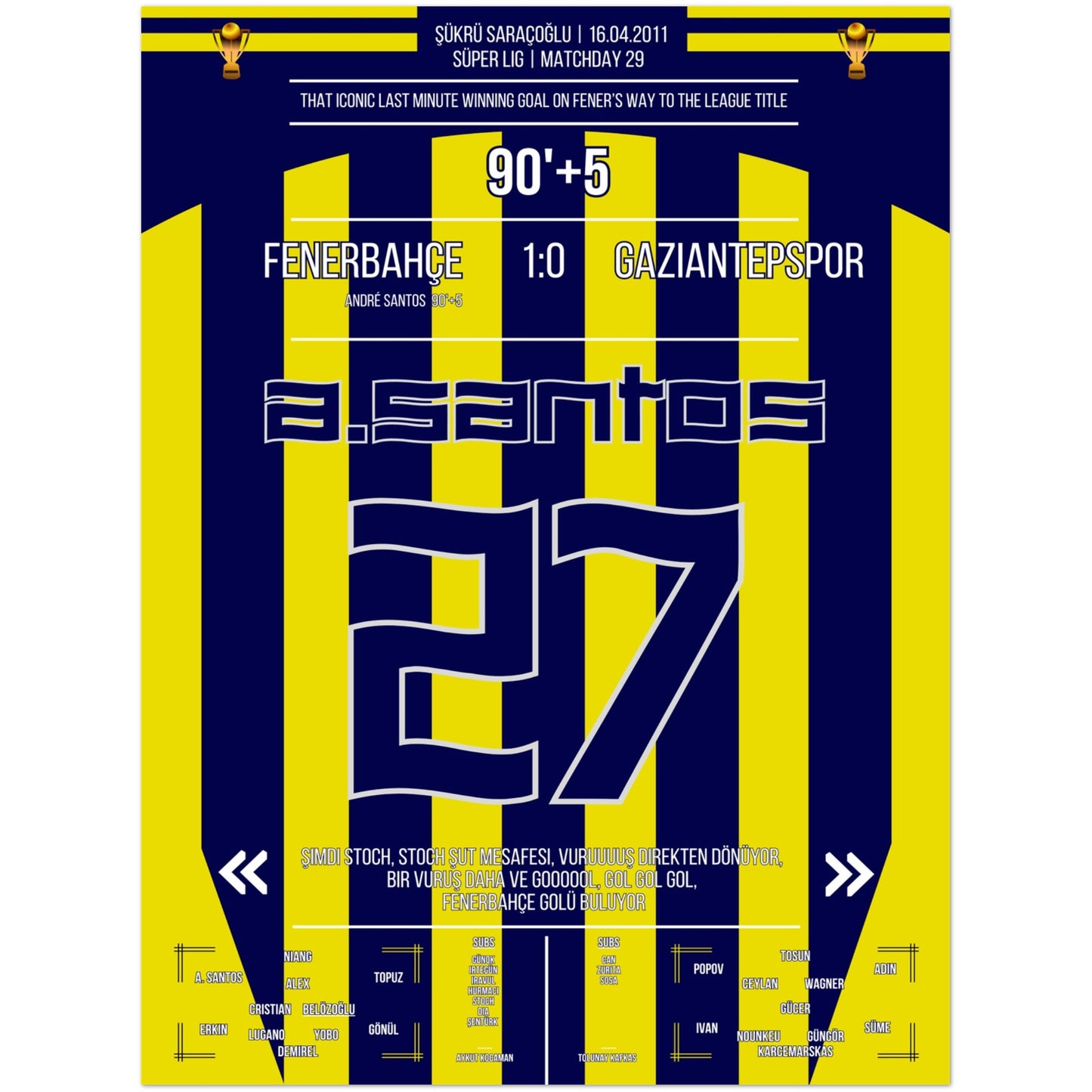 André Santos' bedeutsames Siegtor auf Fener's Weg zum Gewinn der Meisterschaft 30x40-cm-12x16-Premium-Semi-Glossy-Paper-Poster