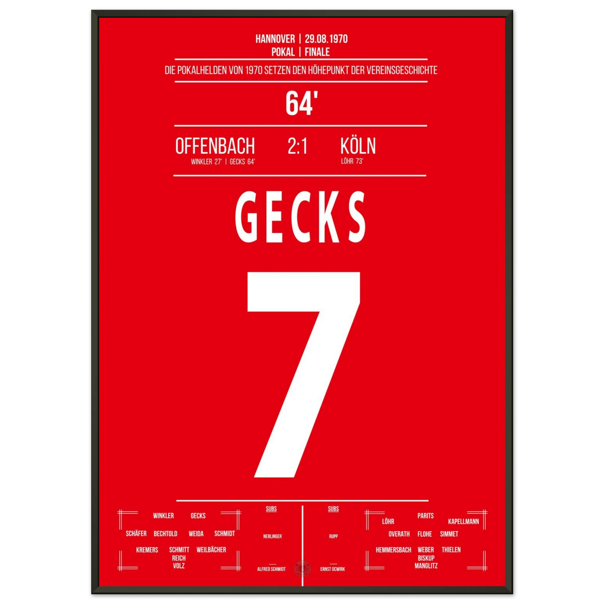 Offenbach sensationally wins the cup in 1970