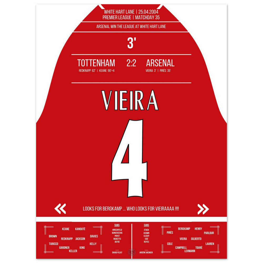 Vieira's Tor beim Gewinn der Meisterschaft an der White Hart Lane 2004