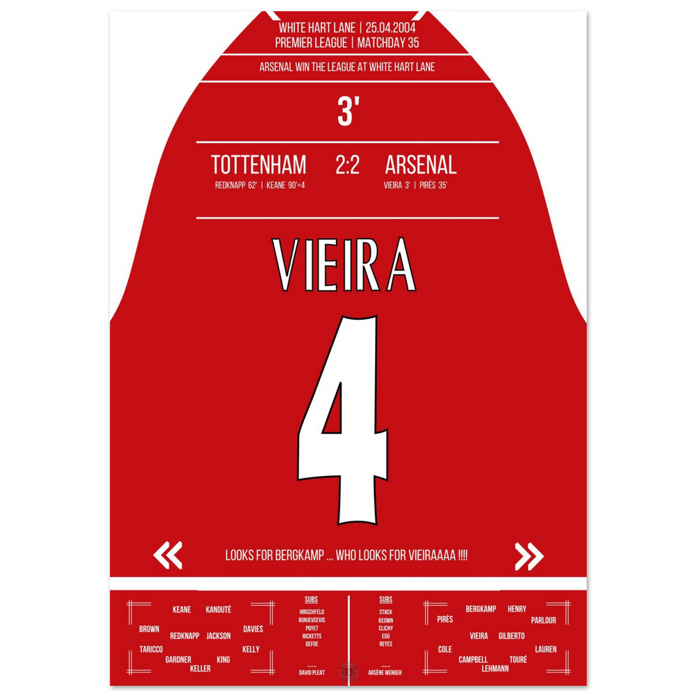 Vieira's Tor beim Gewinn der Meisterschaft an der White Hart Lane 2004
