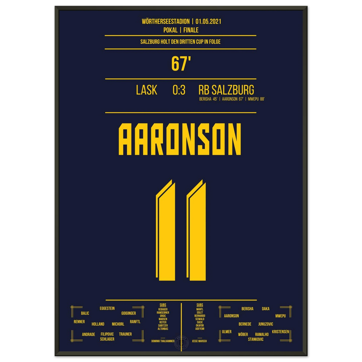 Salzburg's clear announcement in the 2021 cup final