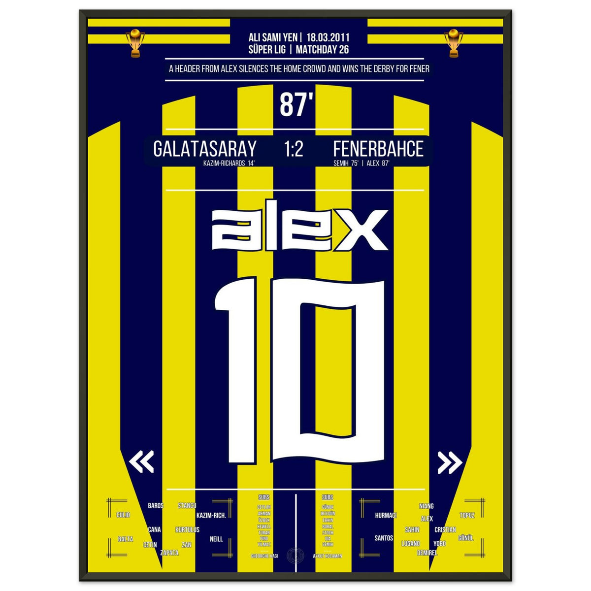 Alex scores the winning goal in the derby for Fener