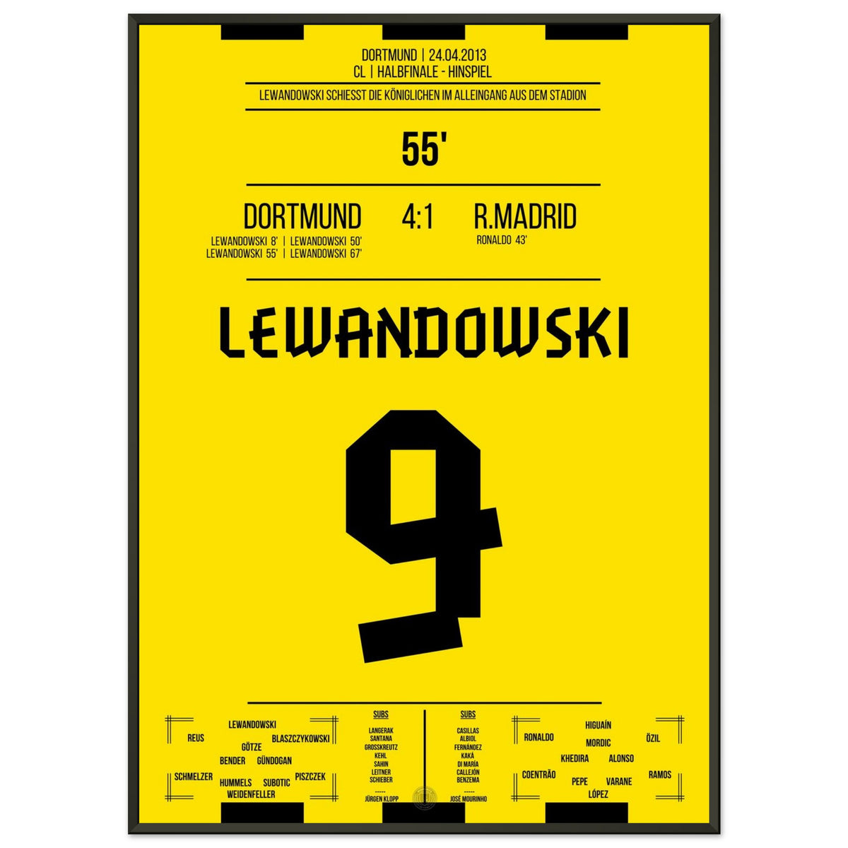 4-pack Lewandowski in the 2013 CL semifinal against Real