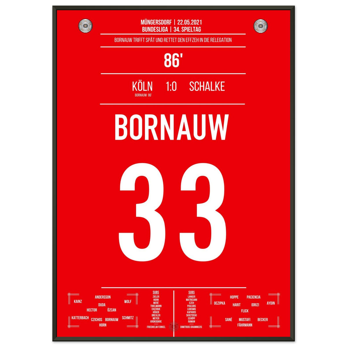 Bornauw saves “Effzeh” from relegation with a late winning goal