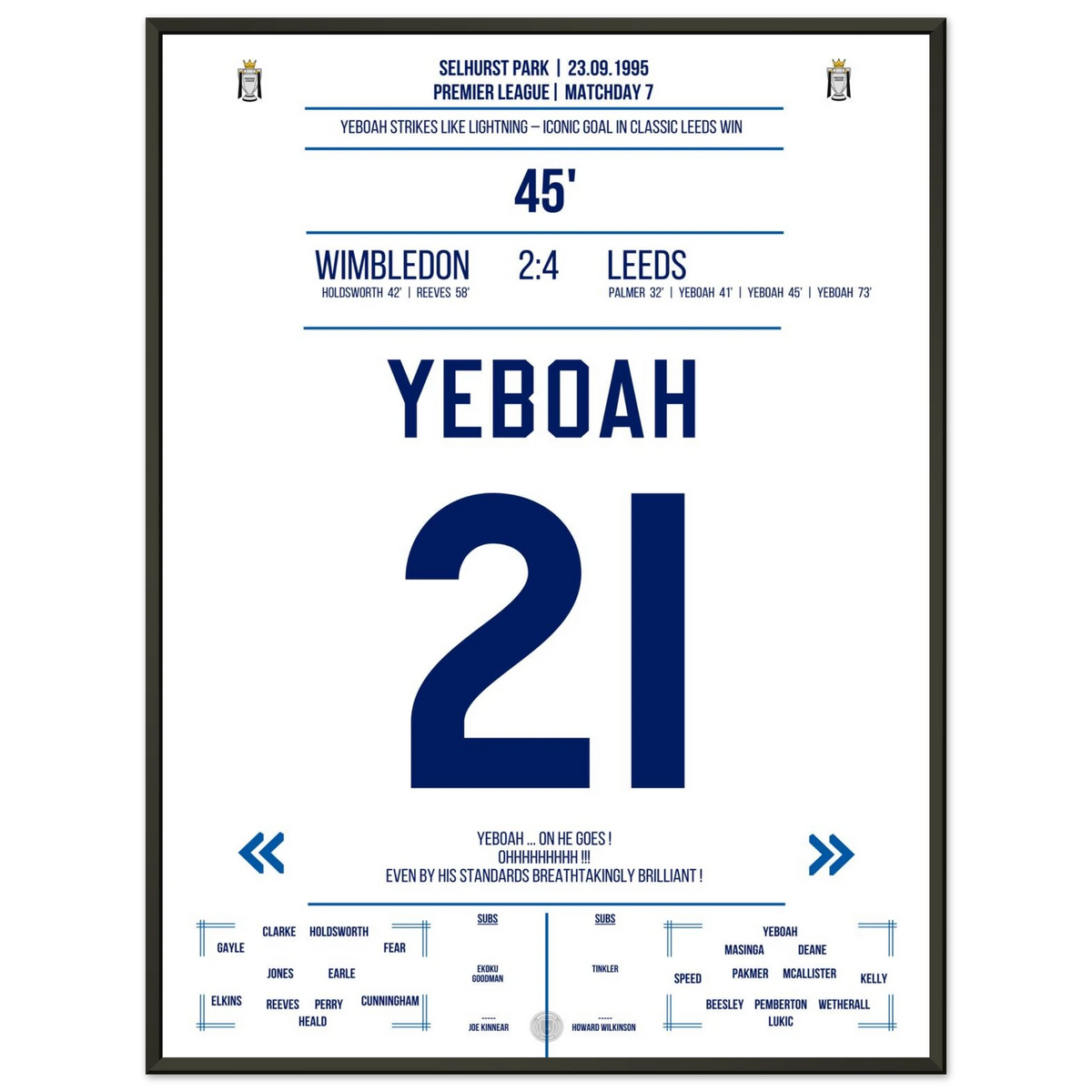 Yeboah's Goal of the season 95/96 against Wimbledon