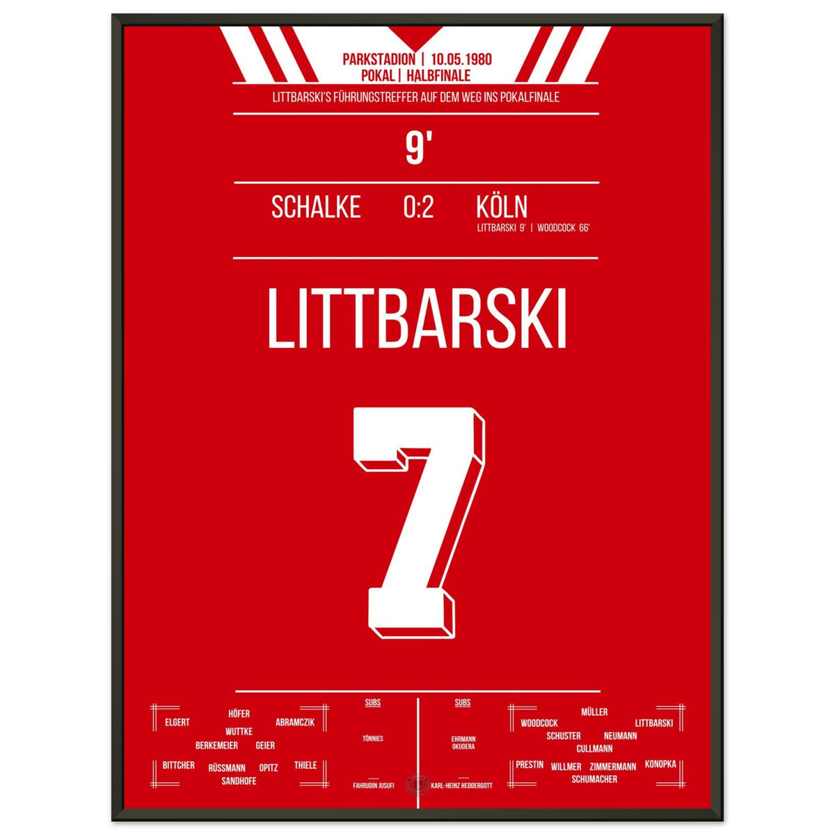 Littbarski's Führungstreffer im Pokalhalbfinale gegen Schalke 1980