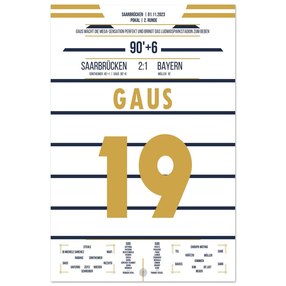 Cup sensation in Saarbrücken - Gaus shoots <tc>Bayern</tc> out of the cup