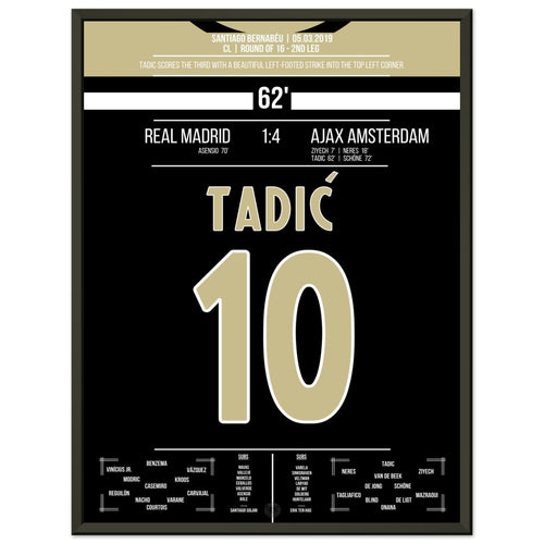 Tadic with a dream goal in the top corner in a 4-1 victory at the Bernabeu.