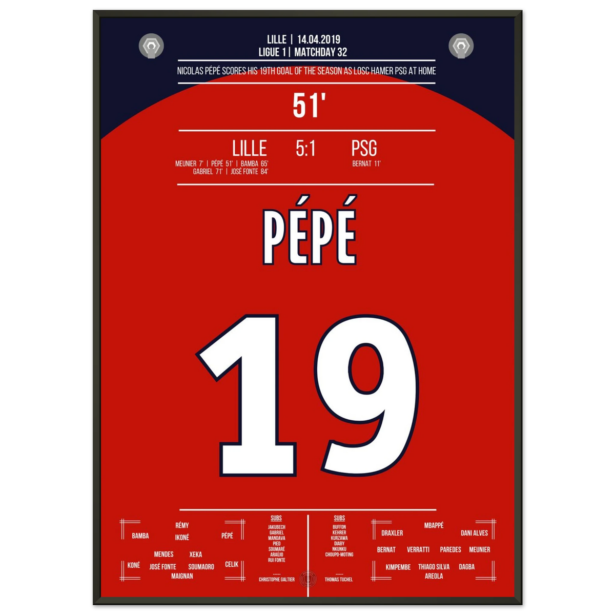 Pépé scores as Lille wins 5-1 against PSG
