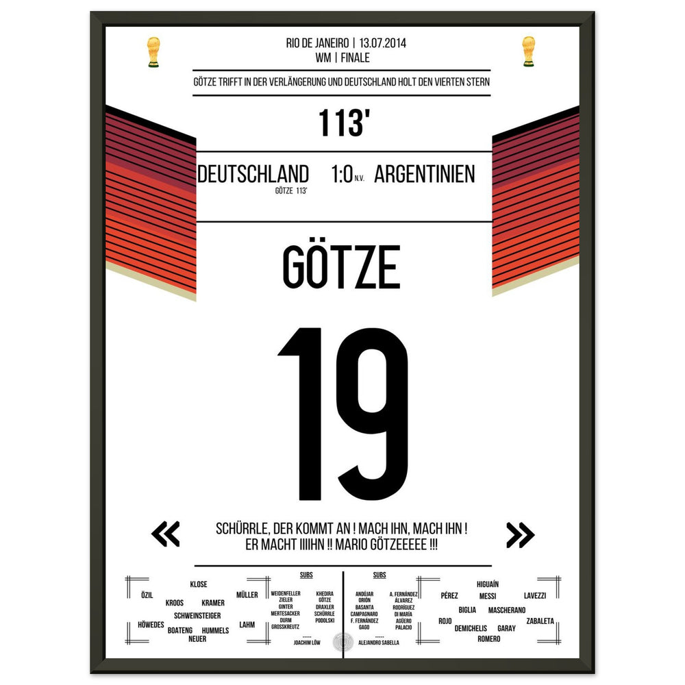 Götze's goal for Germany's World Cup triumph against Argentina in the 2014 World Cup final.